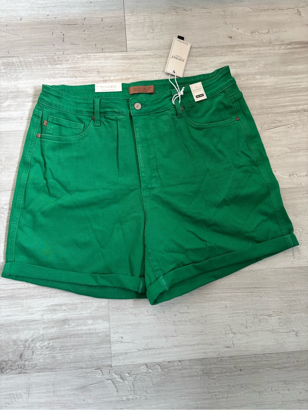 Judy Blue High Waist Tummy Control Kelly Green Shorts Size 3XL New with Tag